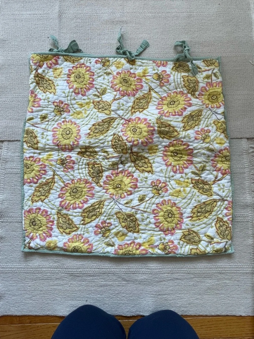 Pottery Barn Spring Floral Print Euro Pillow Shams Organic Cotton